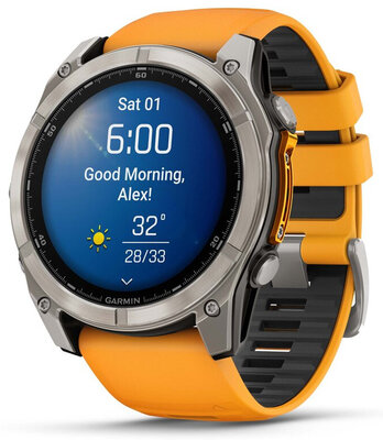 (SK) Garmin Fenix 8 AMOLED 51mm, Sapphire Titanium Graphite Spark Orange Band