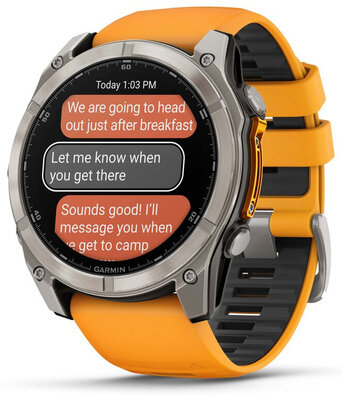 (SK) Garmin Fenix 8 AMOLED 51mm, Sapphire Titanium Graphite Spark Orange Band