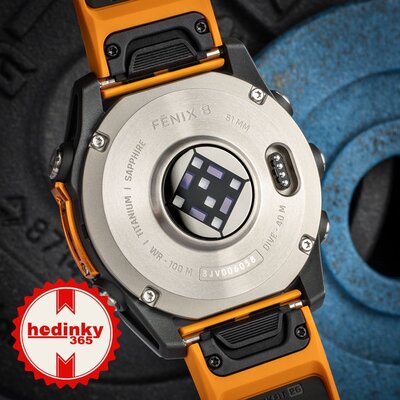 Garmin Fenix 8 AMOLED 51 mm, Sapphire Titanium Graphite Spark Orange Band (rozbalené)