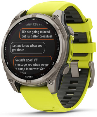 Garmin Fenix 8 SOLAR 47 mm, Sapphire Graphite Titanium Yellow Band (rozbalené)