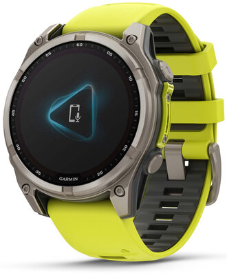 (SK) Garmin Fenix 8 Solar 47mm, Sapphire Graphite Titanium Yellow Band
