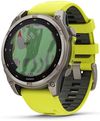 (SK) Garmin Fenix 8 Solar 47mm, Sapphire Graphite Titanium Yellow Band