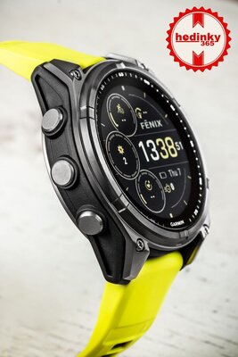 (SK) Garmin Fenix 8 Solar 47mm, Sapphire Graphite Titanium Yellow Band