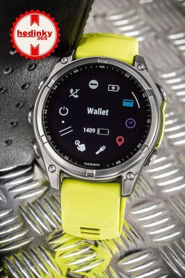 (SK) Garmin Fenix 8 Solar 47mm, Sapphire Graphite Titanium Yellow Band
