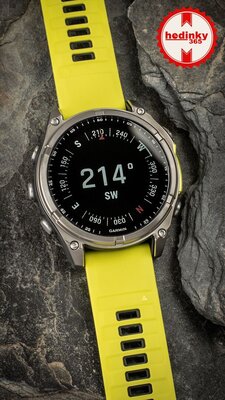 (SK) Garmin Fenix 8 Solar 47mm, Sapphire Graphite Titanium Yellow Band