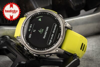 (SK) Garmin Fenix 8 Solar 47mm, Sapphire Graphite Titanium Yellow Band