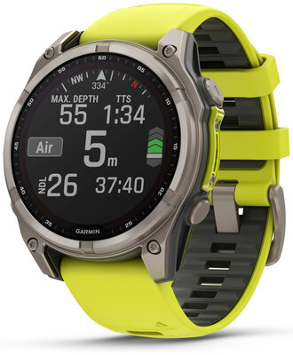 (SK) Garmin Fenix 8 Solar 47mm, Sapphire Graphite Titanium Yellow Band