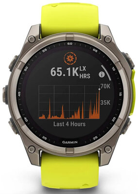 (SK) Garmin Fenix 8 Solar 47mm, Sapphire Graphite Titanium Yellow Band