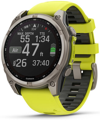(SK) Garmin Fenix 8 Solar 47mm, Sapphire Graphite Titanium Yellow Band