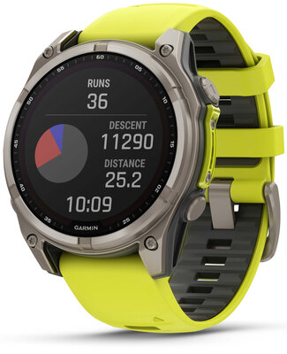 (SK) Garmin Fenix 8 Solar 47mm, Sapphire Graphite Titanium Yellow Band