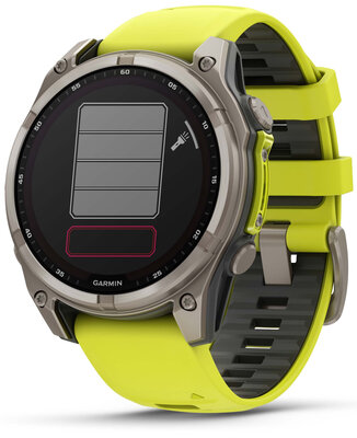 (SK) Garmin Fenix 8 Solar 47mm, Sapphire Graphite Titanium Yellow Band