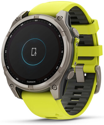 (SK) Garmin Fenix 8 Solar 47mm, Sapphire Graphite Titanium Yellow Band