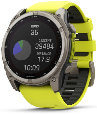 Garmin Fenix 8 SOLAR 51 mm, Sapphire Graphite Titanium Yellow Band