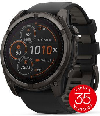 (SK) Garmin Fenix 8 Solar 51mm, Sapphire Carbon Gray Titanium Black
