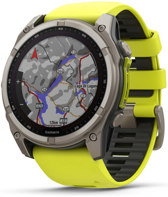 (SK) Garmin Fenix 8 Solar 51mm, Sapphire Graphite Titanium Yellow Band