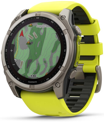 (SK) Garmin Fenix 8 Solar 51mm, Sapphire Graphite Titanium Yellow Band