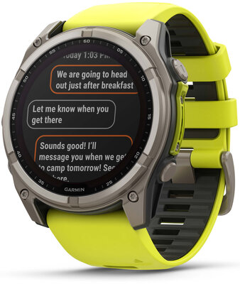 (SK) Garmin Fenix 8 Solar 51mm, Sapphire Graphite Titanium Yellow Band