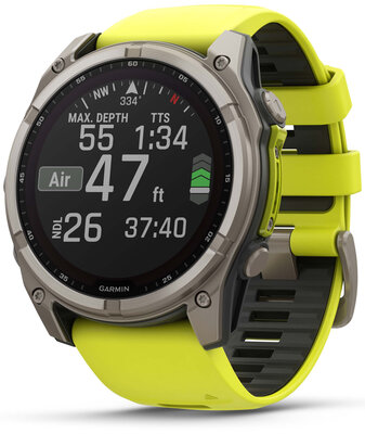 (SK) Garmin Fenix 8 Solar 51mm, Sapphire Graphite Titanium Yellow Band