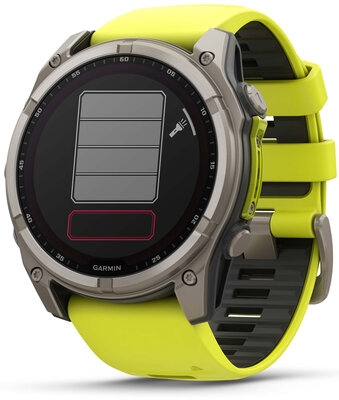 (SK) Garmin Fenix 8 Solar 51mm, Sapphire Graphite Titanium Yellow Band
