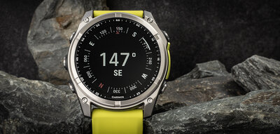 (SK) Garmin Fenix 8 Solar 51mm, Sapphire Graphite Titanium Yellow Band