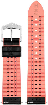 Hirsch Andy M 0922328150-2 kožený remienok, čierny, teľacia koža/prírodná guma