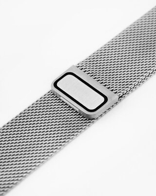 Oceľový náramok Hirsch Milanaise L 30161434-2, strieborný, magnetický