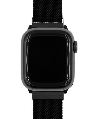 Oceľový náramok Hirsch Milanaise L 30161450-5, čierny, magnetický