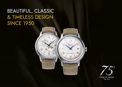 Orient Classic Bambino 2nd Generation Version9 Sun & Moon Automatic RA-AK0808S30B 75th An. Limited Edition 5500pcs (+ náhradný remienok)