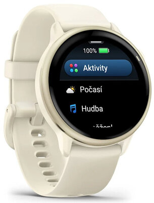 Garmin Vívoactive 6, Lunar Gold / Ivory, Silicone Band