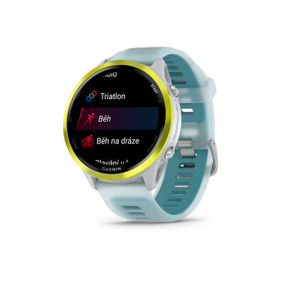Garmin Forerunner 570 (47mm), Amp Yellow, Translucent Whitestone, Turqoise Band
