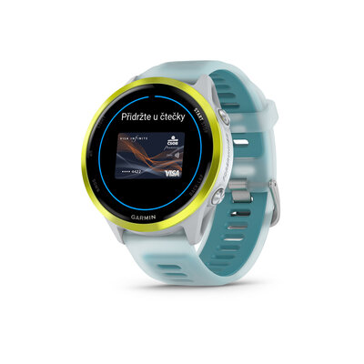 Garmin Forerunner 570 (47mm), Amp Yellow, Translucent Whitestone, Turqoise Band