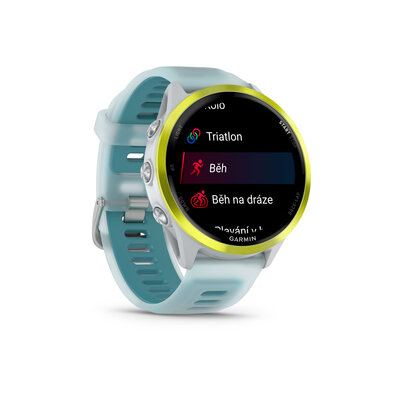 Garmin Forerunner 570 (47mm), Amp Yellow, Translucent Whitestone, Turqoise Band