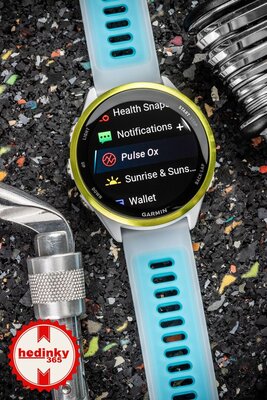 (SK) Garmin Forerunner 570 47mm, Amp Yellow, Translucent Whitestone, Turqoise Band