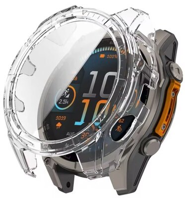 Ochranný kryt (pre Garmin Fenix 8, 47 mm), plastový, priehľadný + sklo