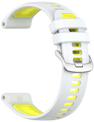 Silikónový remienok Ricardo Gressoney 22mm (pre Garmin Forerunner 970), White/Yellow