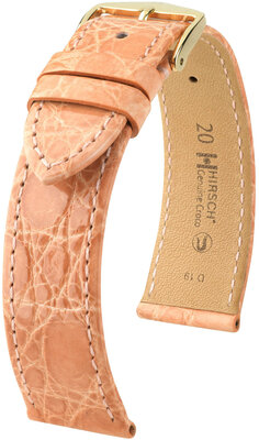 Kožený remienok Hirsch Genuine Croco 18900822-7, oranžový, krokodília koža, Quick Release