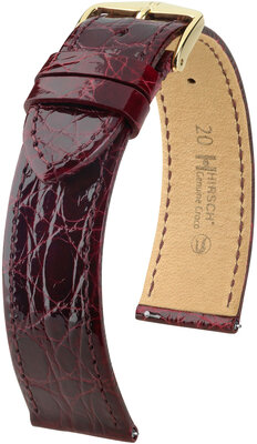 Kožený remienok Hirsch Genuine Croco L 18920860-7, červený, krokodília koža, dĺžka L, Quick Release