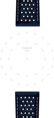 Kožený remienok Tissot T852.051.015 22mm, modrý, Quick Release