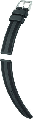 Silikónový remienok Hirsch Silverstone L 40518850-2, čierny, dĺžka L