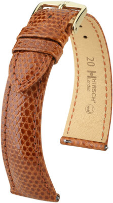 Kožený remienok Hirsch London 04366170-7, hnedý, jašteričia koža, Quick Release