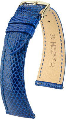 Kožený remienok Hirsch London 04366185-7, modrý, jašteričia koža, Quick Release