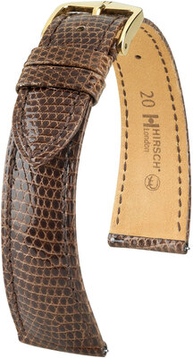 Kožený remienok Hirsch London 04366110-7, hnedý, jašteričia koža, Quick Release