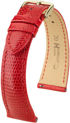 Kožený remienok Hirsch London 04366120-7, červený, jašteričia koža, Quick Release