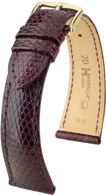 Kožený remienok Hirsch London 04366160-7, červený, jašteričia koža, Quick Release