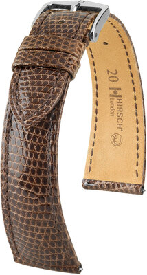 Kožený remienok Hirsch London L 04366010-2, hnedý, jašterica, dĺžka L, Quick Release