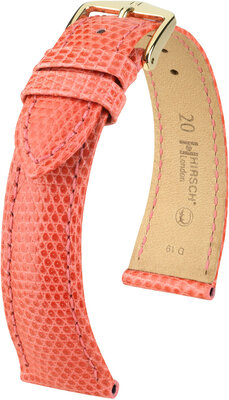 Kožený remienok Hirsch London L 04366022-7, oranžový, jašterica, dĺžka L, Quick Release
