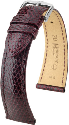 Kožený remienok Hirsch London L 04366060-2, fialový, jašterica, dĺžka L, Quick Release