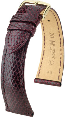 Kožený remienok Hirsch London L 04366060-7, fialový, jašterica, dĺžka L, Quick Release