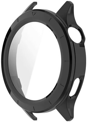 Ochranný kryt (pro Xiaomi Watch S4), plastový, čierny + sklíčko