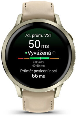 (SK) Garmin Venu 4 41mm Lunar Gold / Light Sand, Leather Band (+ náhradný remienok)